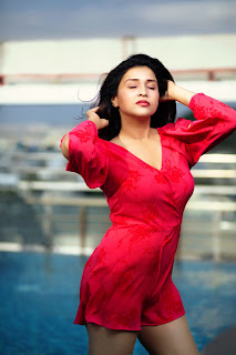 Mannara Chopra Sexy Pictures In Red Mini Dress Mannara Chopra Sexy Pictures In Red Mini Dress
