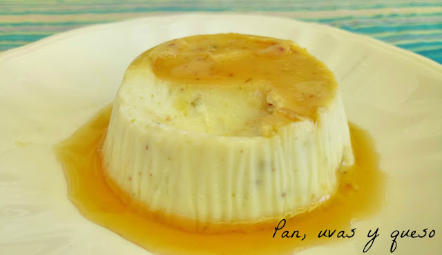 Flan de queso y pistachos (tradicional o Thermomix)
