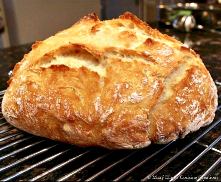 Mary Ellen's Cooking Creations: Easy, No-Knead Dutch Oven Crusty Bread