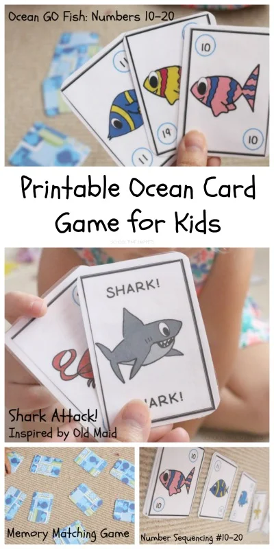 preschool card game printable