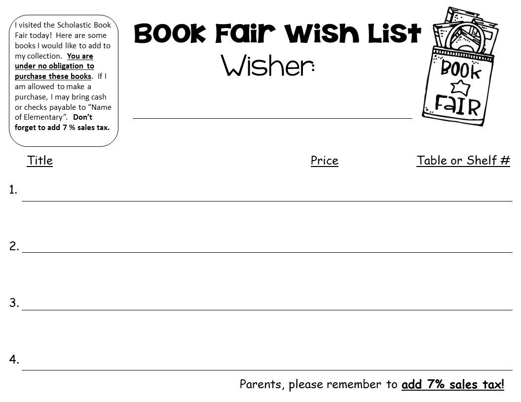 Scholastic Book Fair Sales Tax Chart