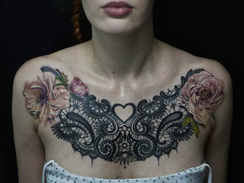 dantel dövmeleri chest lace tattoos dantel dövmeleri chest lace tattoos