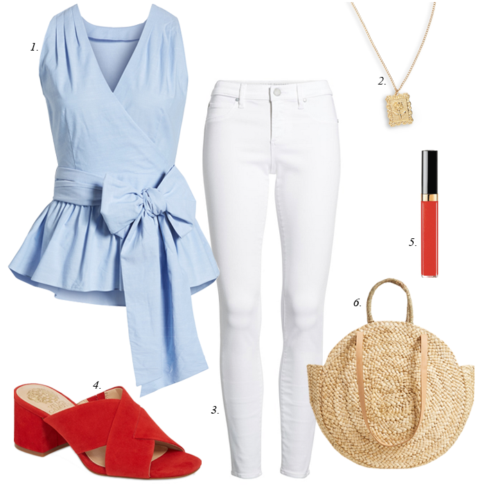 red white and blue casual wear