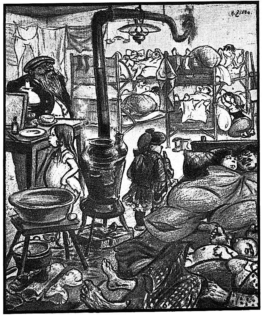 Heinrich Zille 1913 Heinrich Zille 1913, no privacy, crowded living