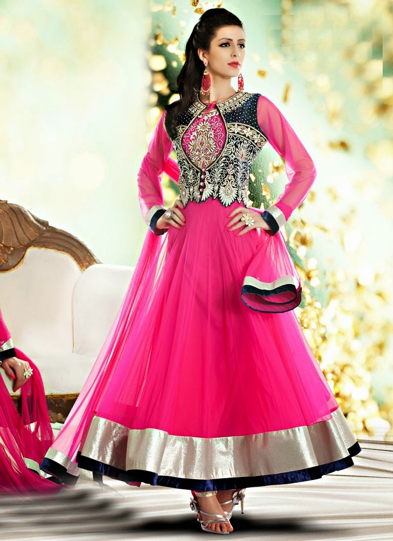 Indian Royal Wedding Wear Long Anarkali Dresses 2014 Collection