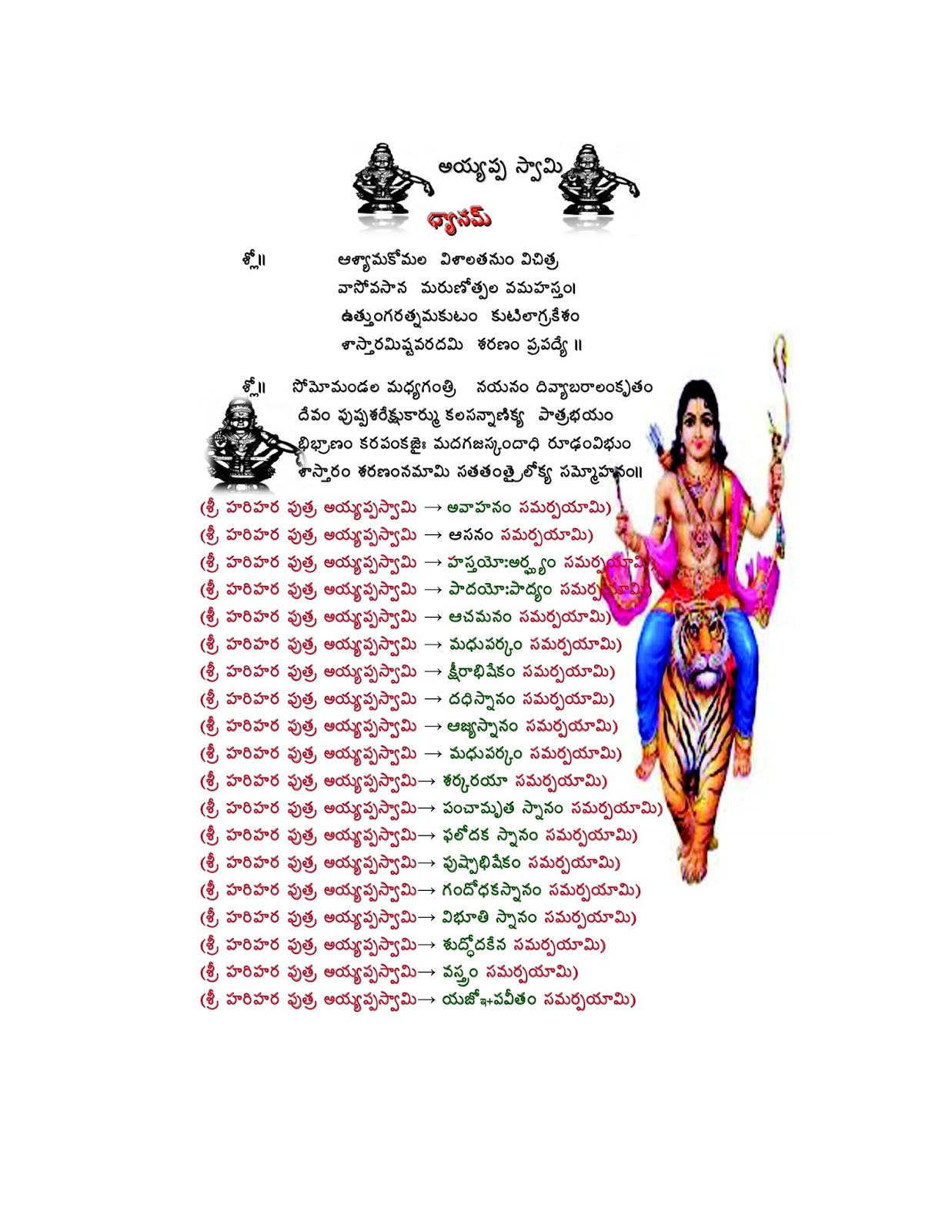 Ayyappa Pooja Vidanam AYYAPPA SWAMY POOJA