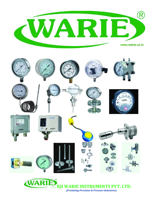 RJI Warie Instruments Pvt. Ltd.: 'WARIE' make Pressure & Temperature Gauges