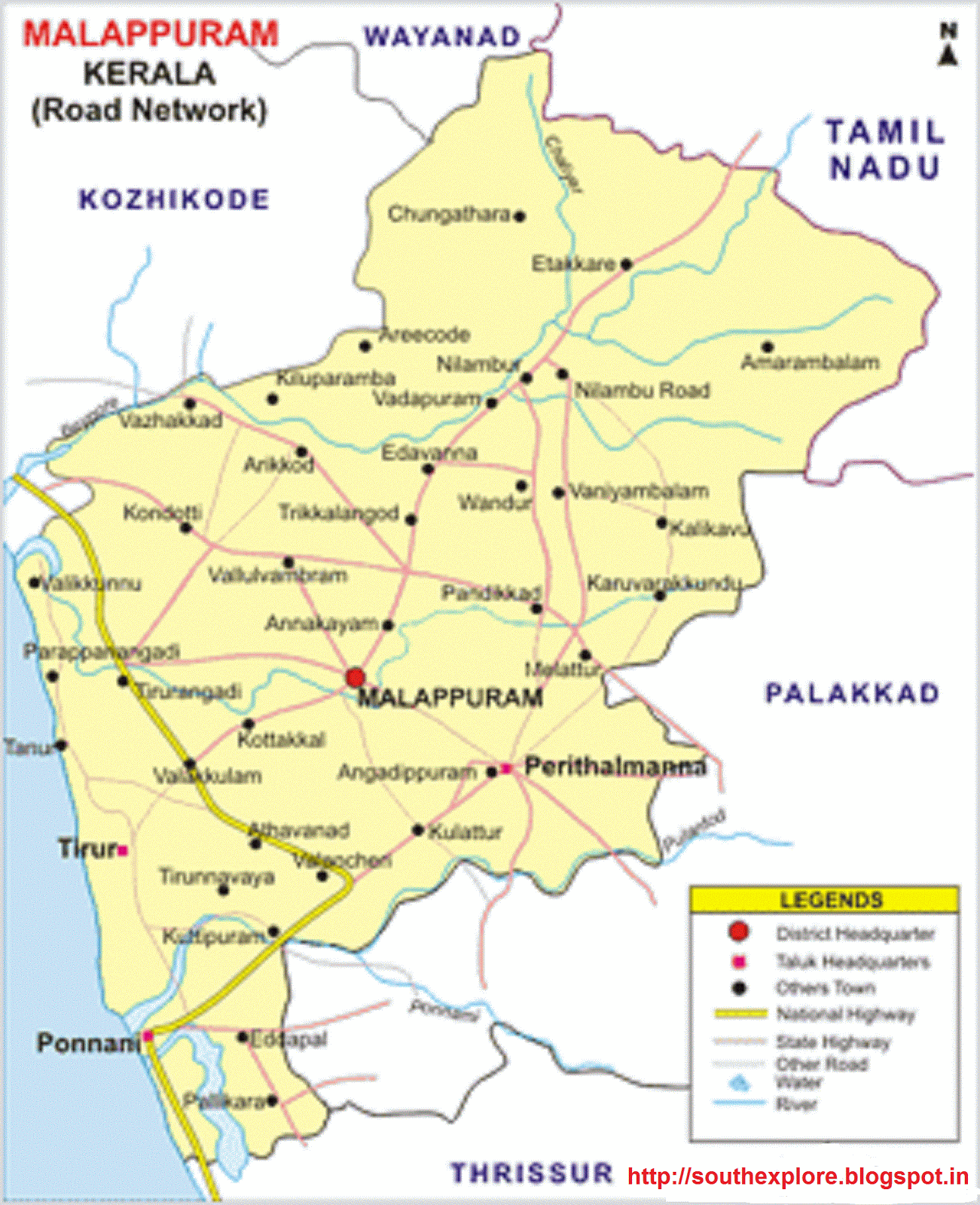 Palakkad Tourist Places Map