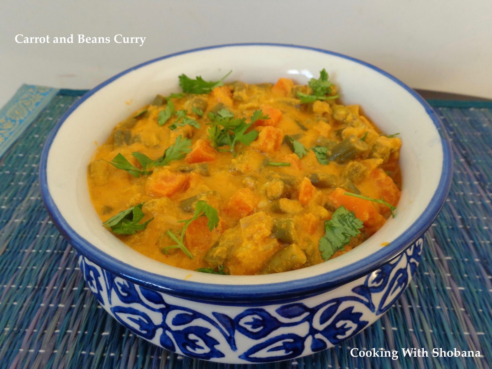 Cooking With Shobana CARROT AND BEANS CURRY