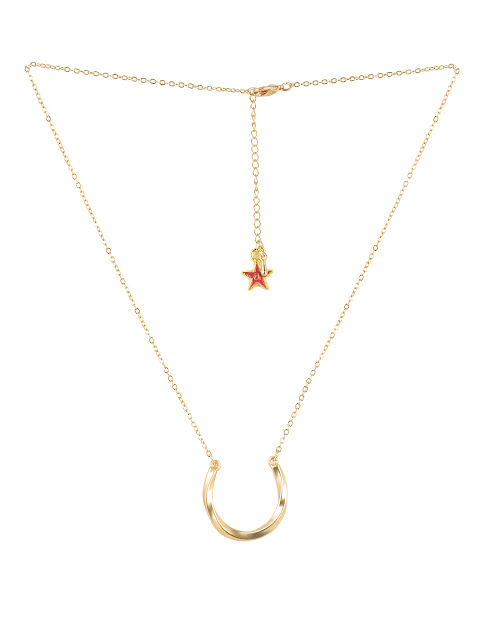 9191 #necklace #gold #horseshoe #charm #yourluckyday Rs.499