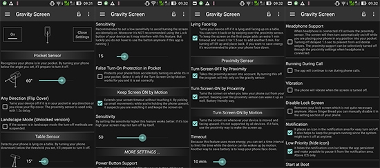 Gravity screen. Gravity screen