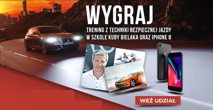 Wygraj kurs bezpiecznej jazdy u Jakuba Bielaka oraz iPhone 8 Konkurs