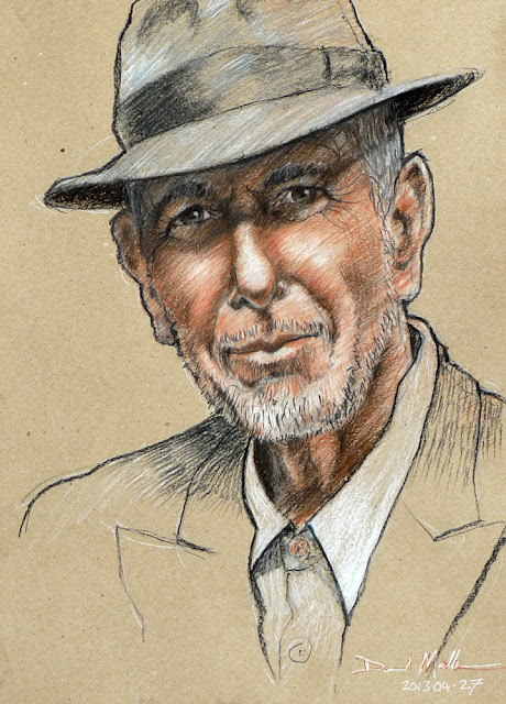 Leonard Cohen portrait by David Meldrum