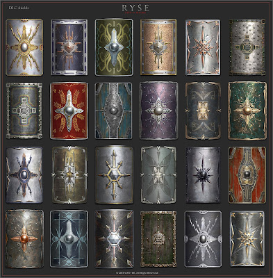 Imagens de escudos podem ser usados para simular mostruários em aventuras. Imagens de escudos podem ser usados para simular mostruários em aventuras.
