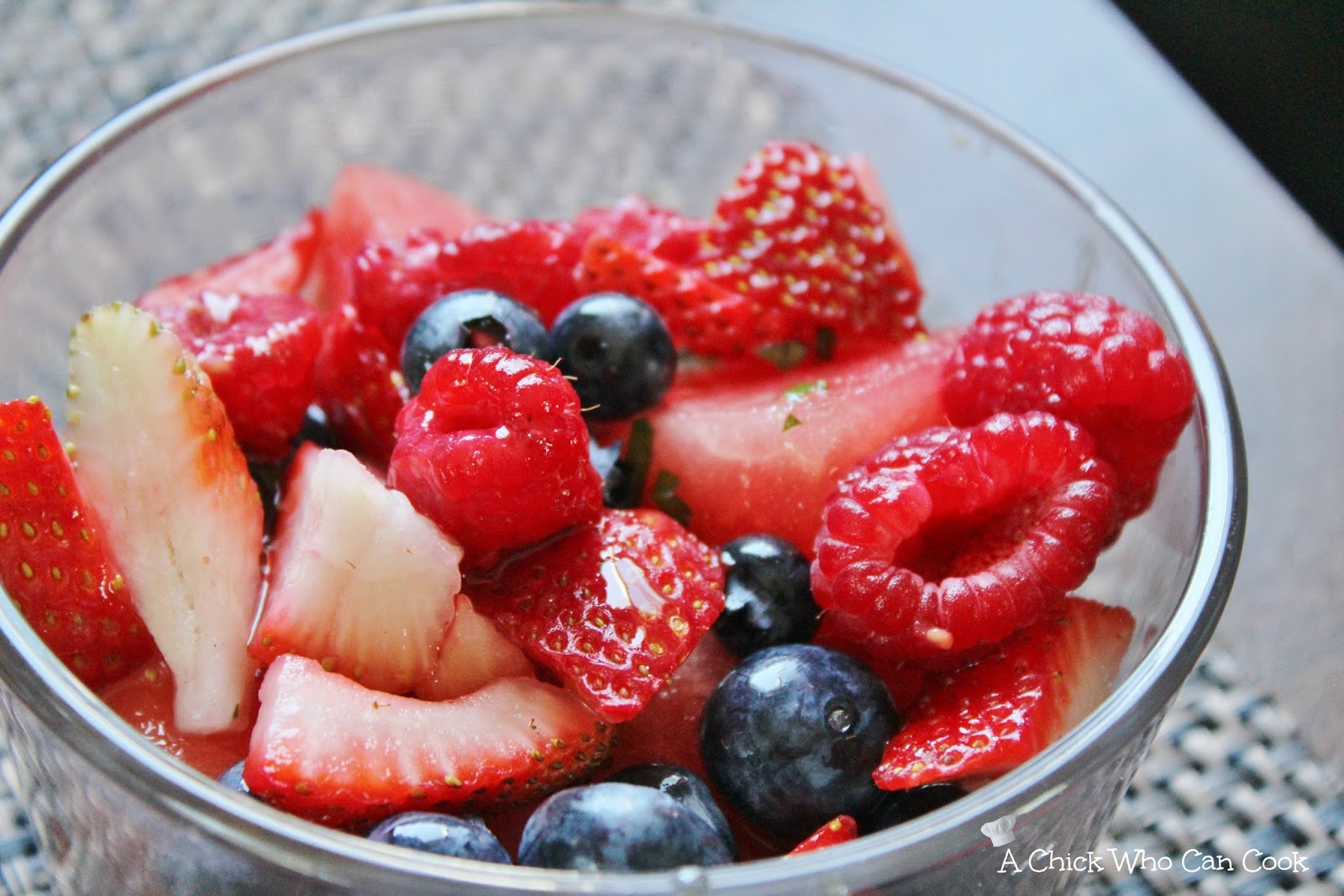 A Chick Who Can Cook Citrus Mint Glaze Fruit Salad