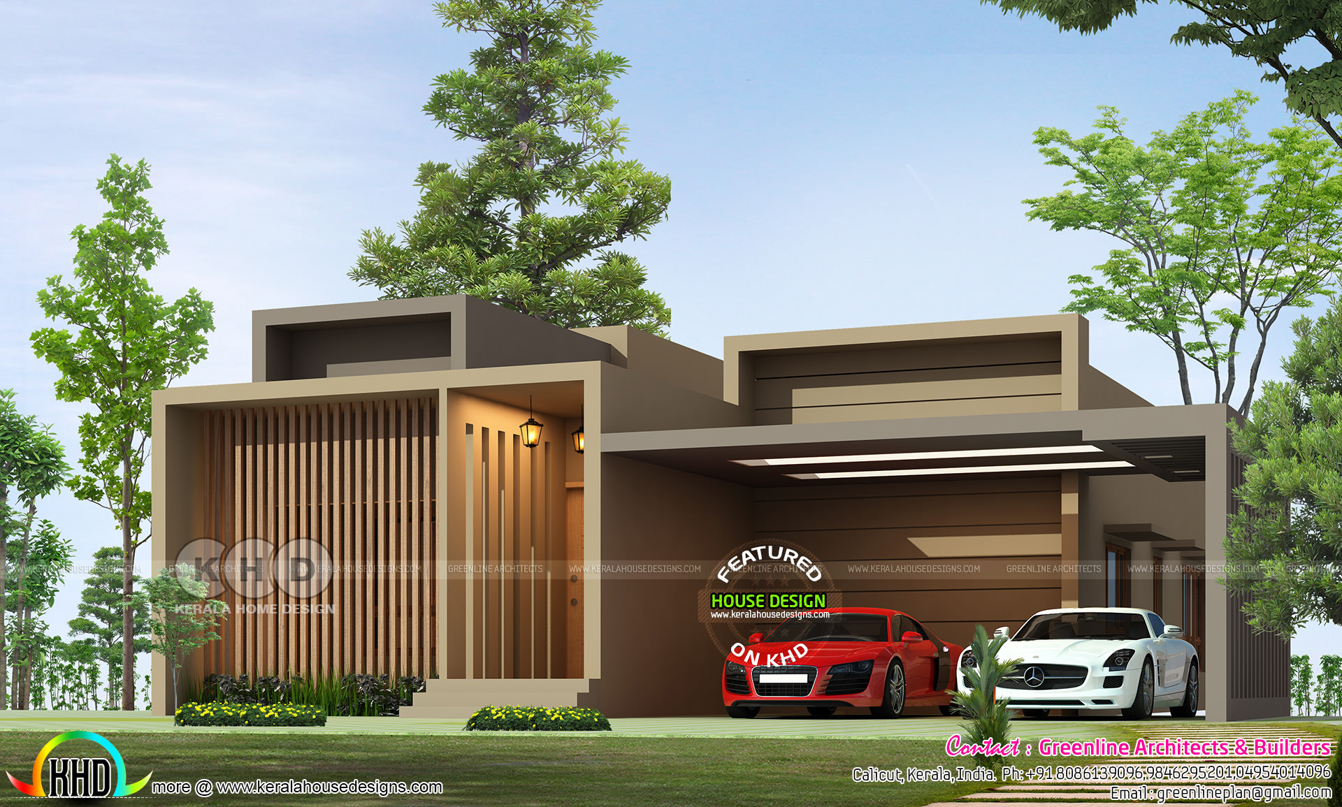 Box model single floor ultra modern home plan Kerala