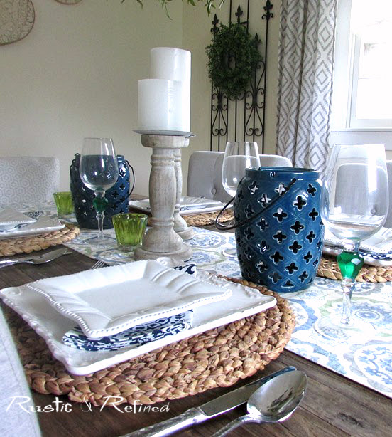 Blue and White Table Rustic & Refined