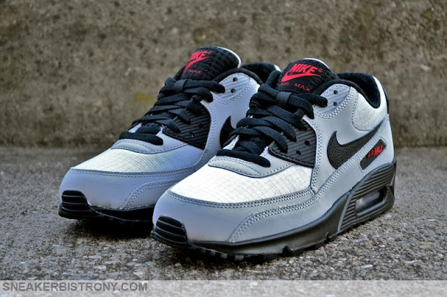 nike air max 90 wolf grey black red