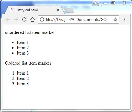 -::New technologies::-: List Styles:Using the list-style property
