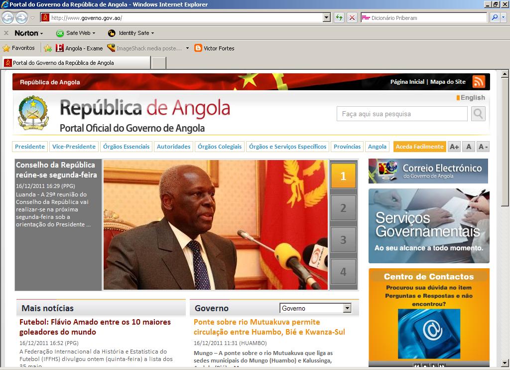 Liga Africana Conheça O Novo Portal Oficial Do Governo De Angola 