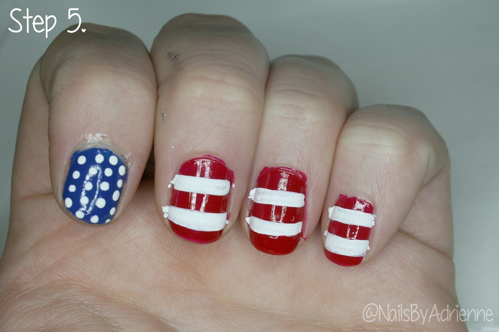 Nails By Adrienne : Tutorial: Memorial Day Nails