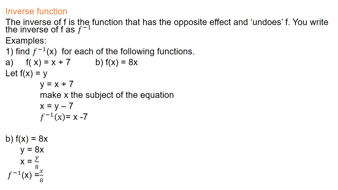 Math 10: Chapter 3 FUNCTIONS