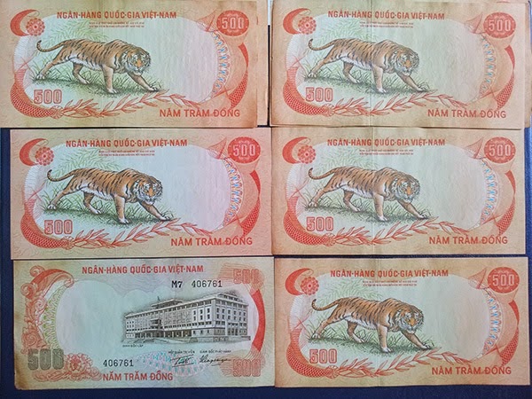 500 đồng con hổ năm 1972