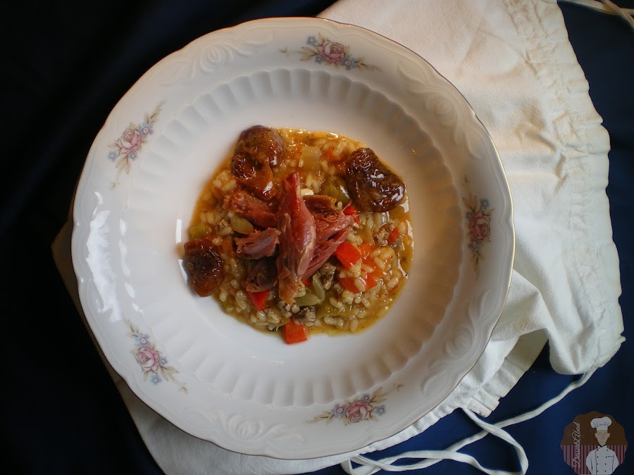 Arroz con pato confitado