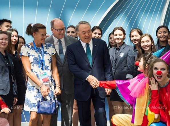 Prince Albert, Princess Stephanie and Camille Gottleib attended the Expo 2017 events in Astana. President Nursultan Nazarbayev