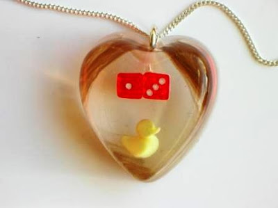 Rubber duck, dice and hair pendant