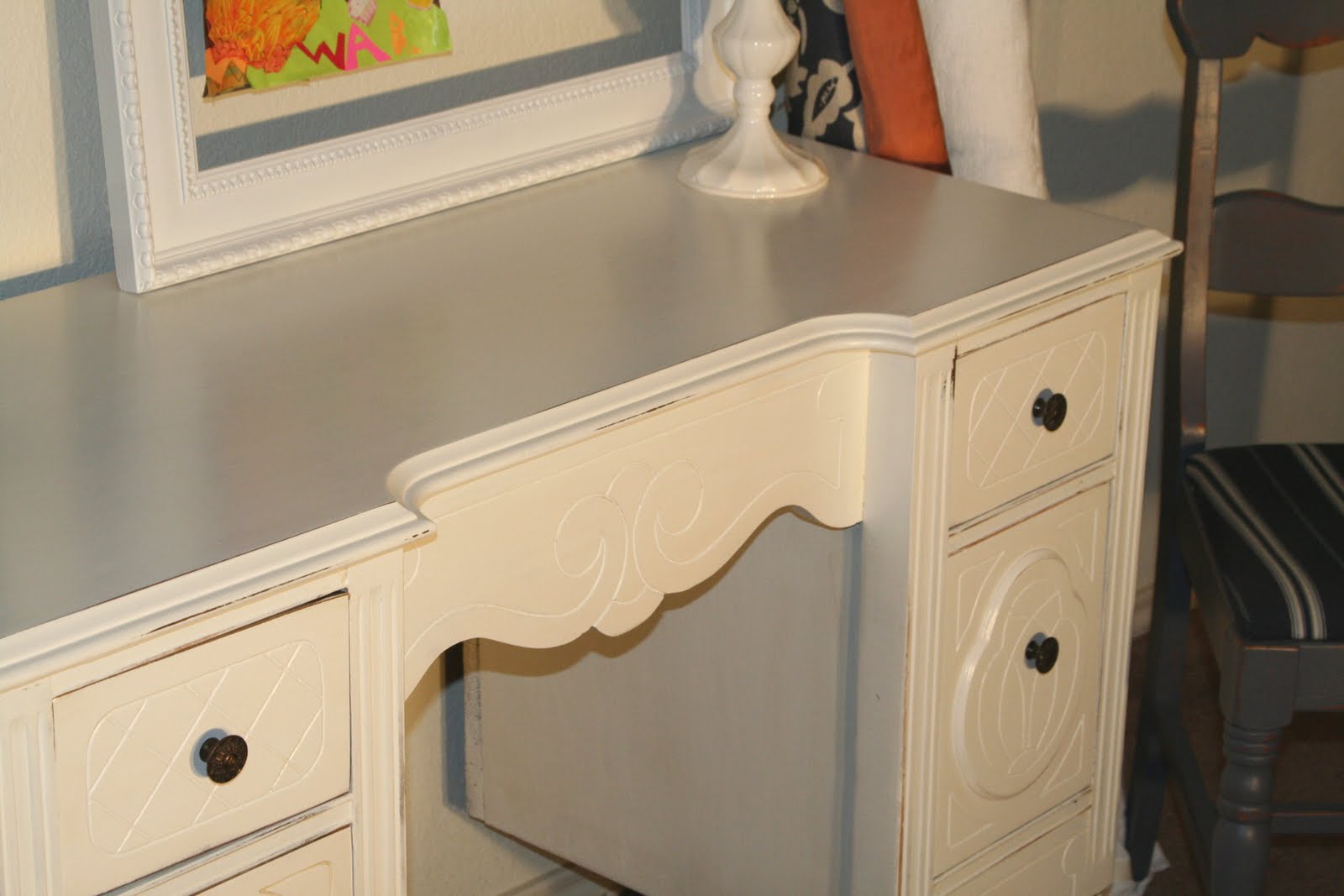 RetroChic Restorations White Antique desk