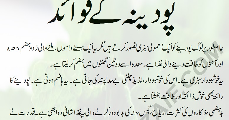 Sarson Ki Chatni Podina Ke Fawaid - IslamiWazaif
