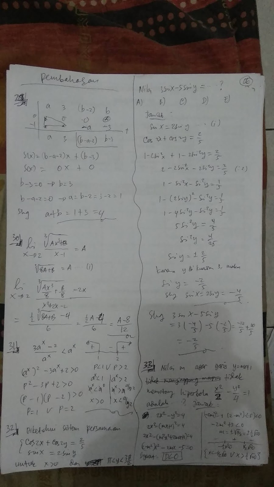 Kunci Soal UTBK 2019 Matematika Saintek Konsep