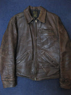 30's　HORSE HIDE　　　　　　　　　　　　　　　　LEATHER　JACKET　　　　　　　　　　　　　　　WITH　　　　　　　　　　　　　　　　ハトメ付き　TALON　ZIP.