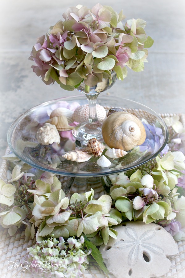 Summer Decorating Seashells And Hydrangeas The Gilded Bloom
