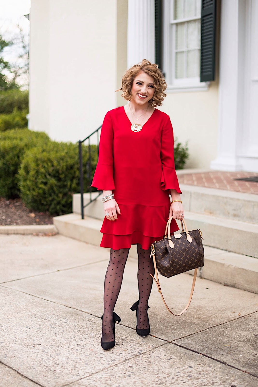 Cece Katelyn three-quarter sleeve ruffle dress - Something Delightful Blog