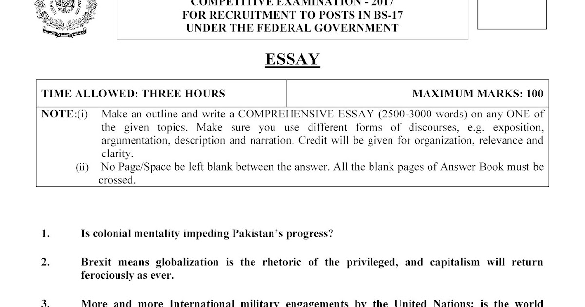 Css english essay paper 2000 image