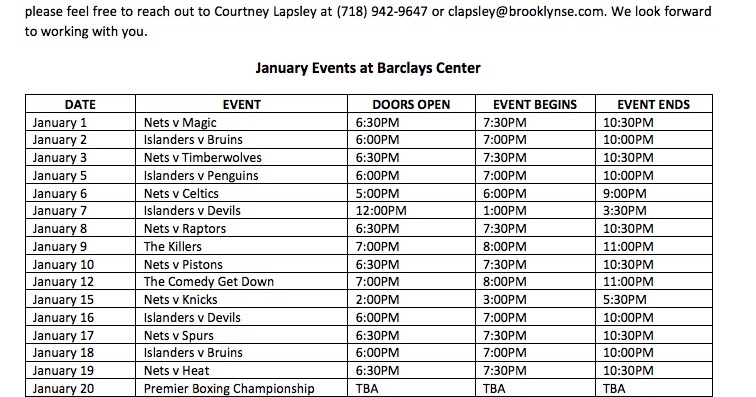 january 2018 calendar events