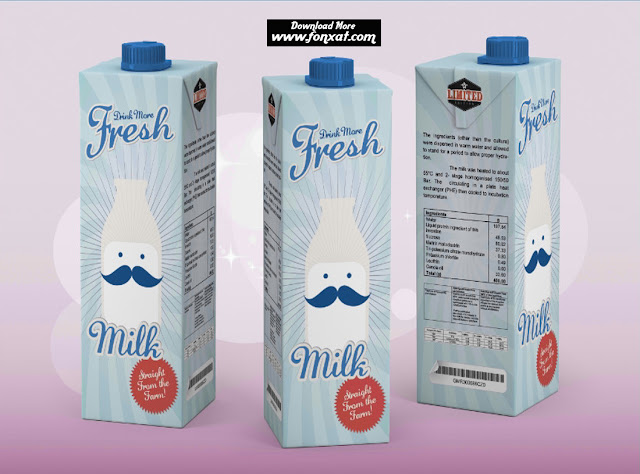 mock up Milk containers