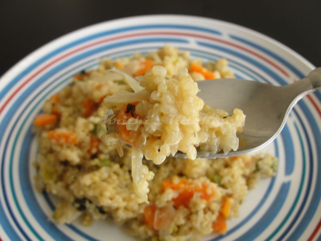 Krithi's Kitchen Quinoa Pilaf / Quinoa Coconut Milk Pulao in Pressure Cooker Indian Quinoa