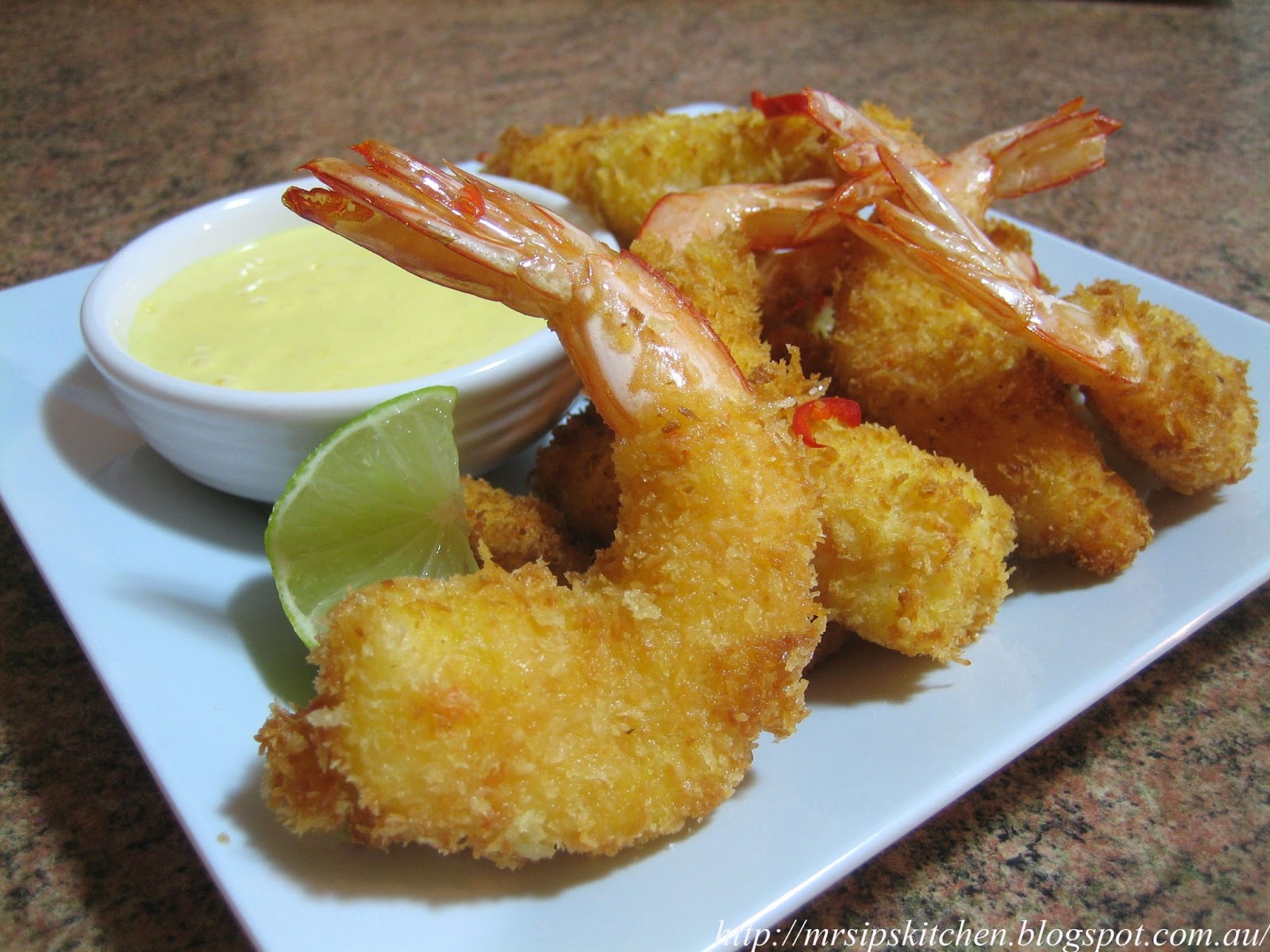 Mrs. Ip's Kitchen Coconut Prawns with Mango Mayonnaise