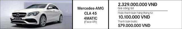 Giá xe Mercedes AMG CLA 45 4MATIC 2017 tại Mercedes Trường Chinh