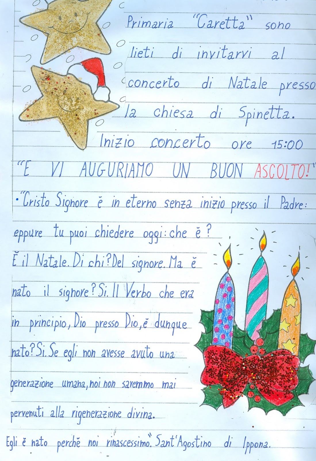Poesie Di Natale In Dialetto Barese Per Bambini.Scuola Primaria Caretta Invito Concerto Di Natale