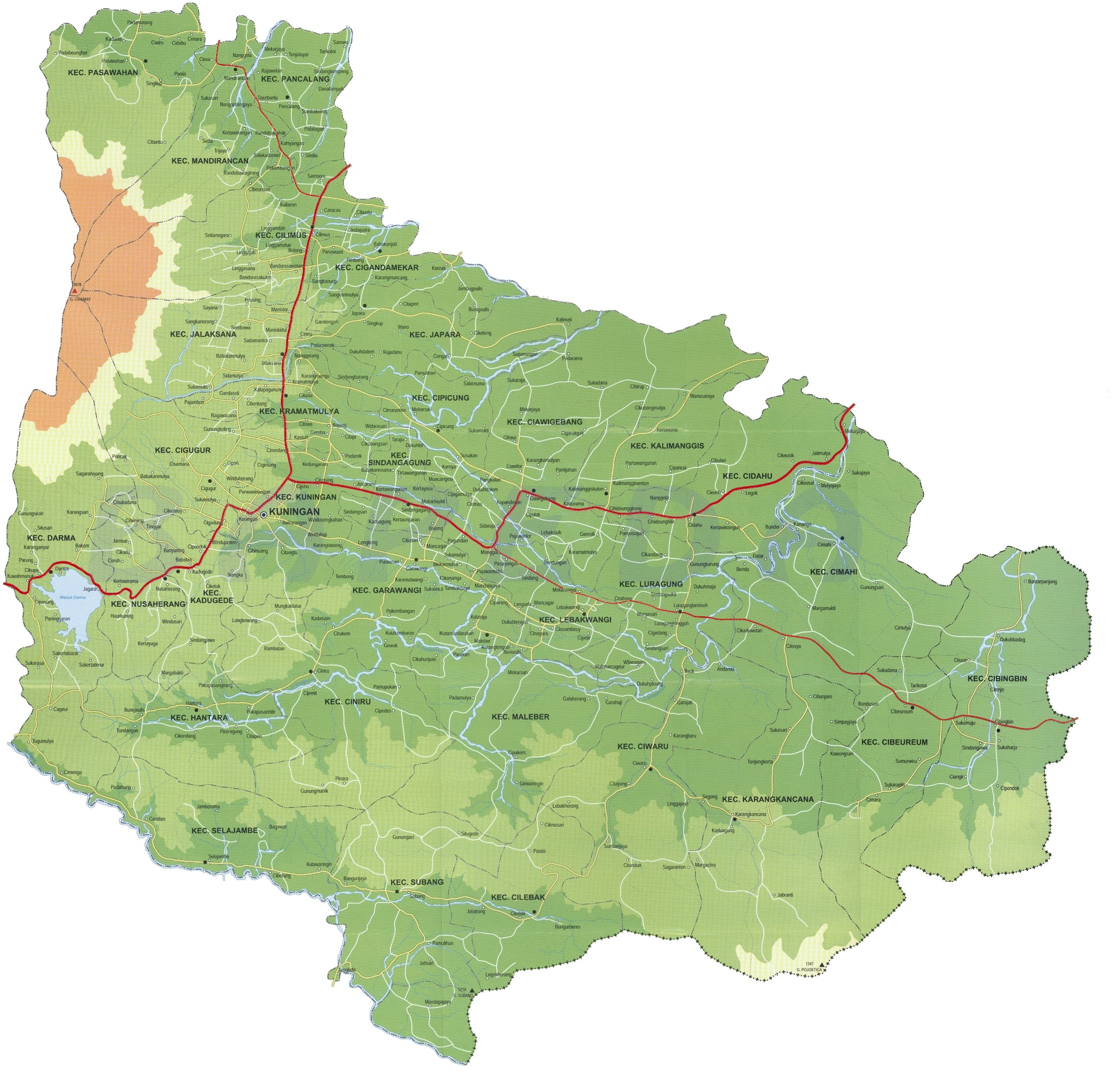 Peta Kota: Peta Kabupaten Kuningan