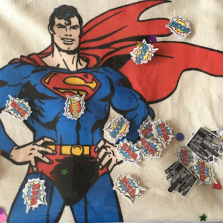 superman and pow / bam confetti pieces