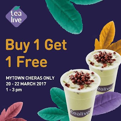 Tealive Buy 1 Free 1 Opening Special Promo
