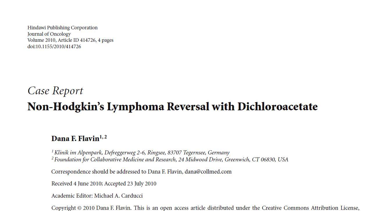 SCIENTIFIC MANIA NonHodgkin's lymphoma case studies with DCA