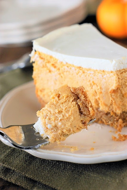 Creamy and delicious pumpkin cheesecake ... it may just be the creamiest, tastiest cheesecake ever.