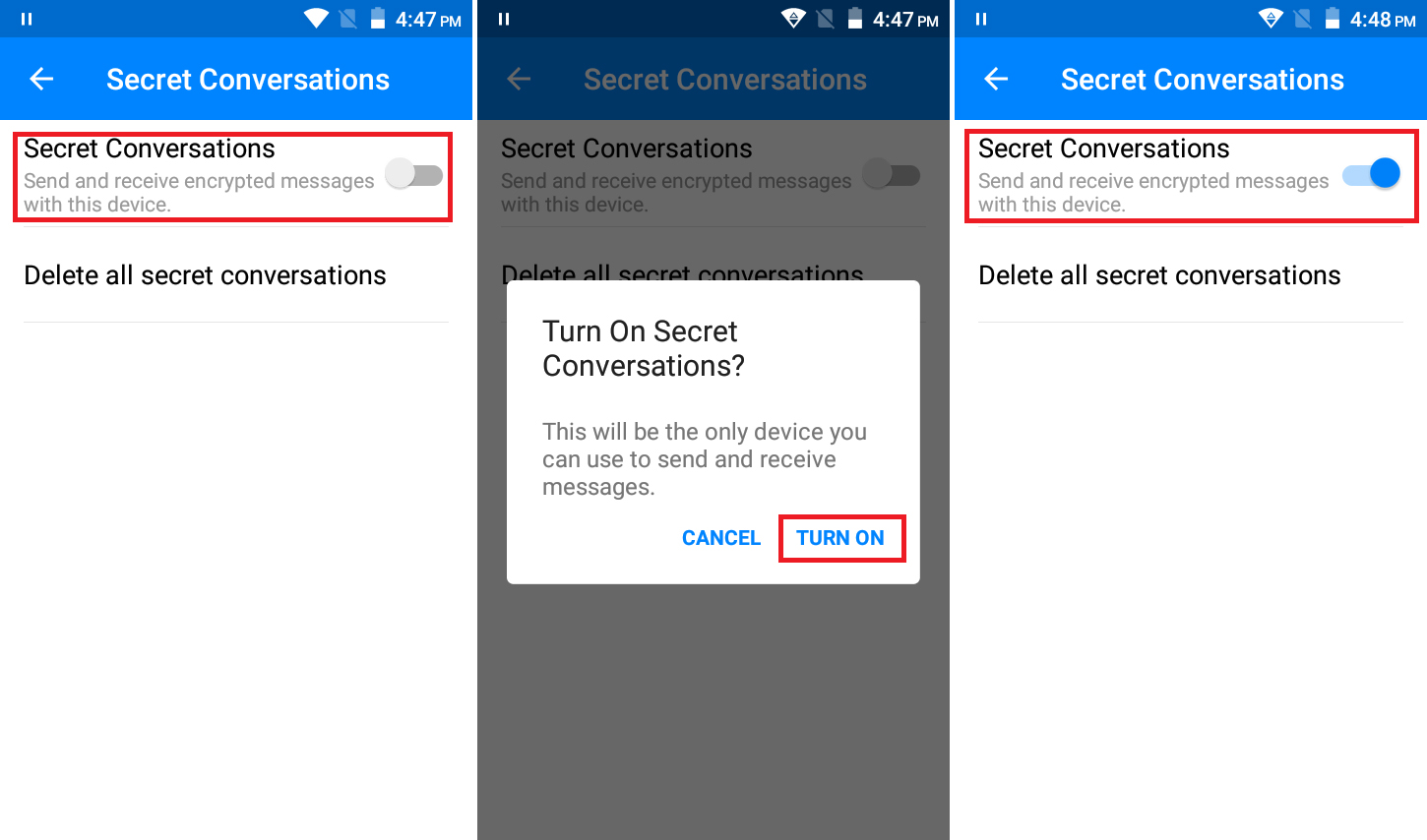 secret conversation key codes