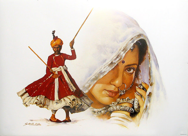 Rajasthani Girls Art Paintings 40